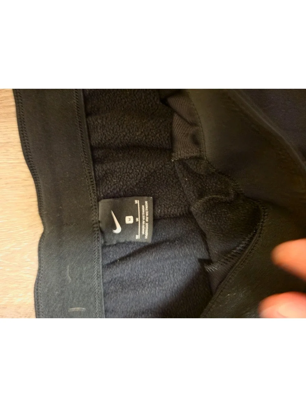 Nike Black Fleece-Lined Sweatpants with Drawstring Waist, Size M